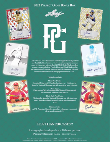 Leaf Perfect Game Newest Edition Baseball 1 of 1 Auto Edition Two Random Hits Per Spot & $500 WOW #2