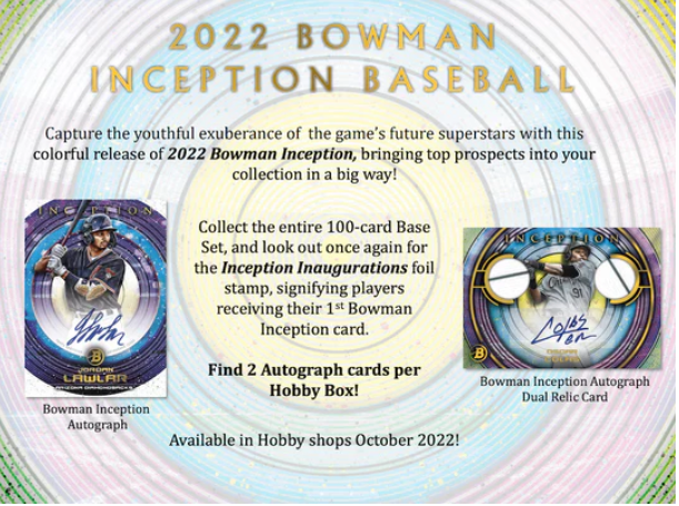 2022 Bowman Inception Baseball Half Case 8 Box Random Teams #2